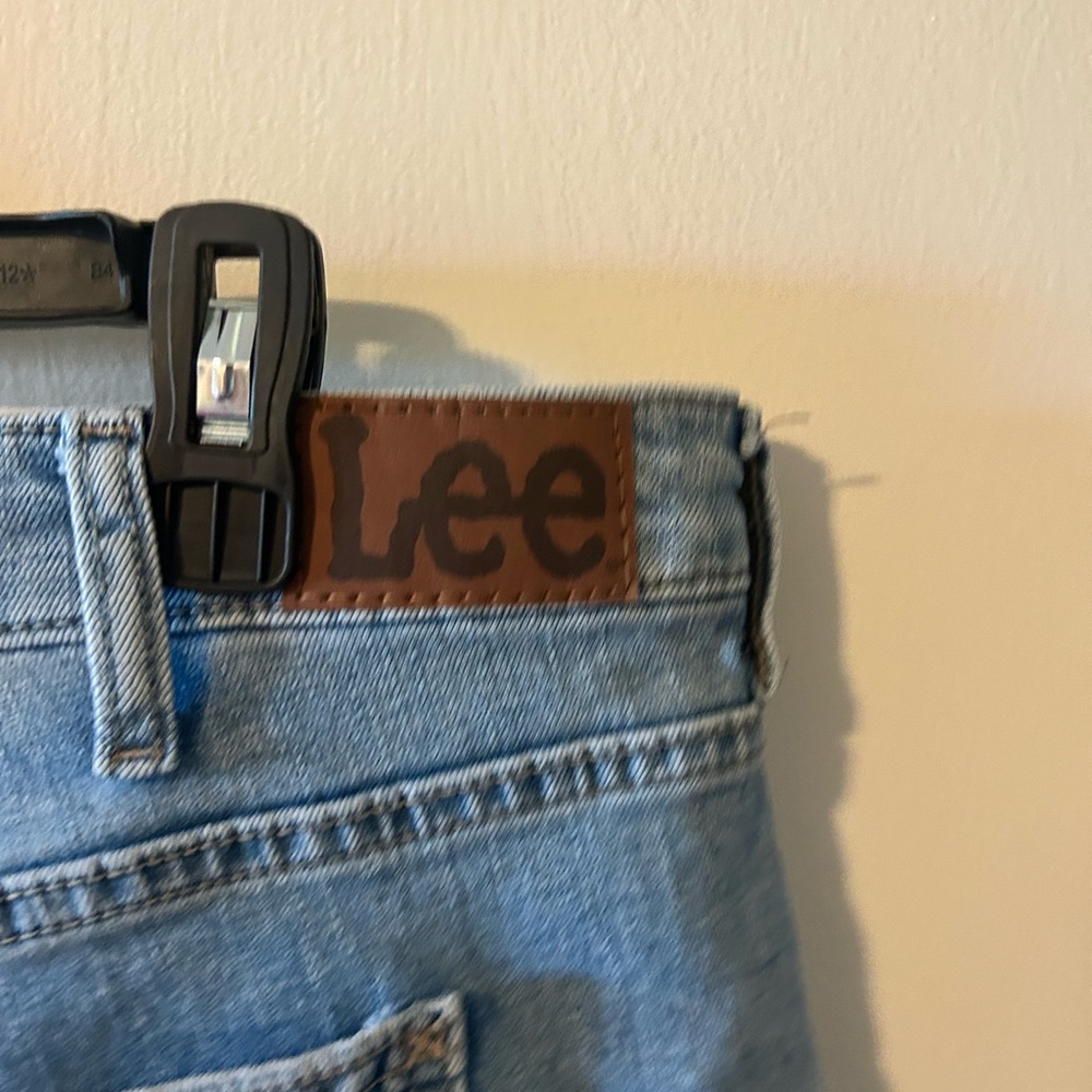 Lee Blue Jean Shorts with Frayed Hem - Picture 7 of 10